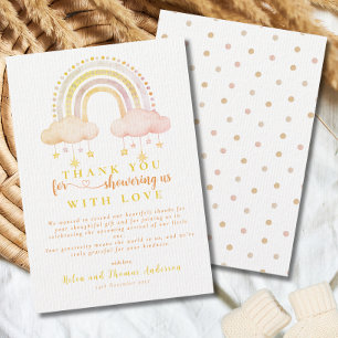 Carte De Remerciements Boho Rainbow Baby shower neutre genre