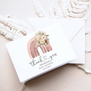 Carte De Remerciements Boho Rainbow Baby shower Party