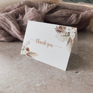 Carte De Remerciements Boho rustique élégant Floral Folal Mariage