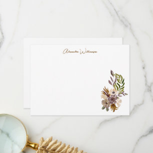 Carte De Remerciements Boho Rustique Nature Botanique Personnalisé Bridal