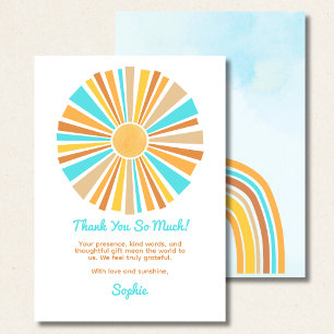 Carte De Remerciements Boho Soleil, Voici le Fils, Rétro Arc-en-Ciel