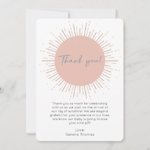 Carte de remerciements Boho Sun Baby shower