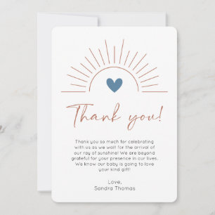 Carte de remerciements Boho Sun Baby shower modern