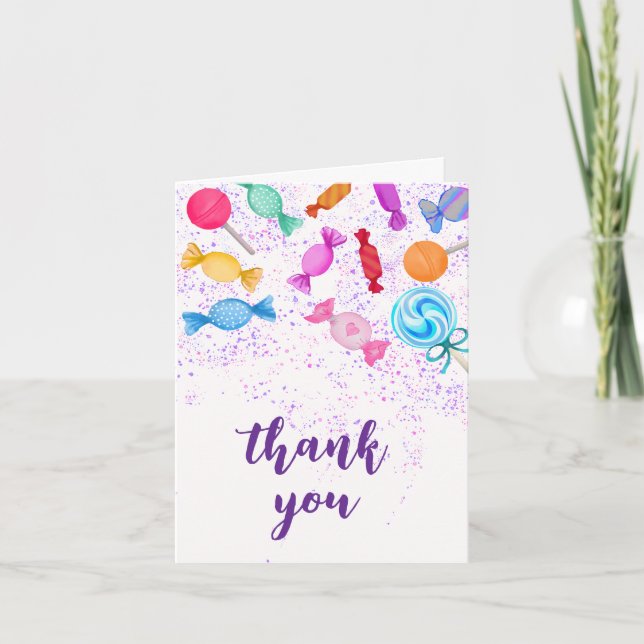 Carte De Remerciements Boho Sweet Lollipops Candy Land Baby showers (Devant)