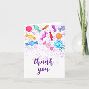Carte De Remerciements Boho Sweet Lollipops Candy Land Baby showers