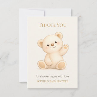 Carte De Remerciements Boho Teddy Bear Baby Shower
