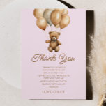 Carte De Remerciements Boho Teddy Bear Beary Première fête d'anniversaire<br><div class="desc">C'est un Carte de remerciements de fête d'anniversaire de la béarade d'ours en peluche de Boho !</div>