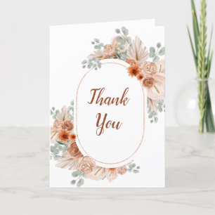 Carte De Remerciements Boho Terracotta Pampas Grass Anniversaire