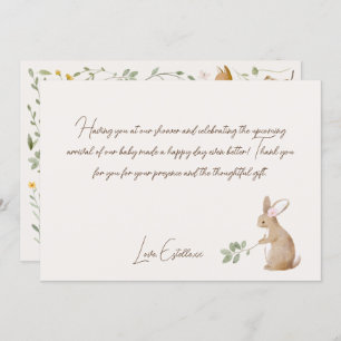 Carte De Remerciements Boho Woodland Animaux Forest Friends Baby shower
