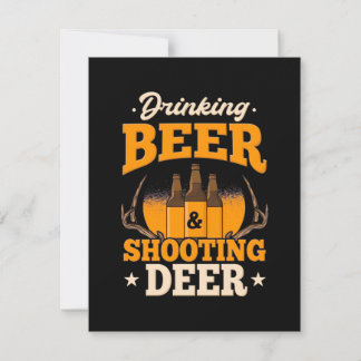 Carte De Remerciements Boire de la bière et chasser le cerf