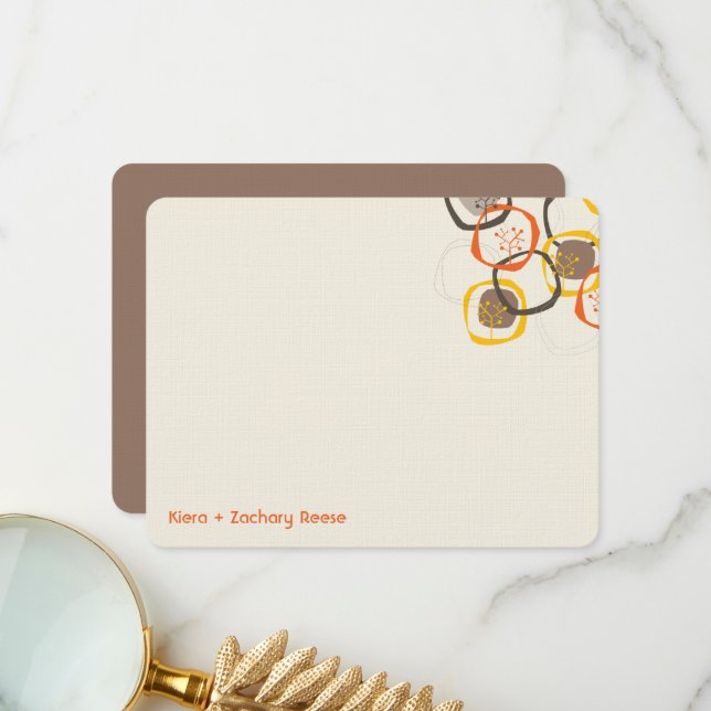 Carte De Remerciements Bois Automne / Automne Forêt Arbre Anneaux Mariage (Devant/Arrière en situation)