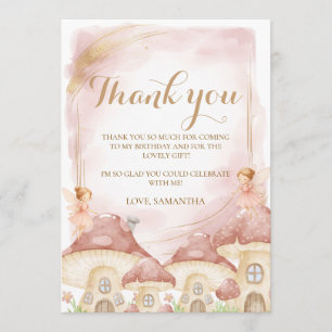 Carte De Remerciements Bois Enchanté Champignon Premier Anniversaire