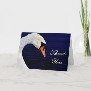 Carte De Remerciements Boisson de cygne blanc