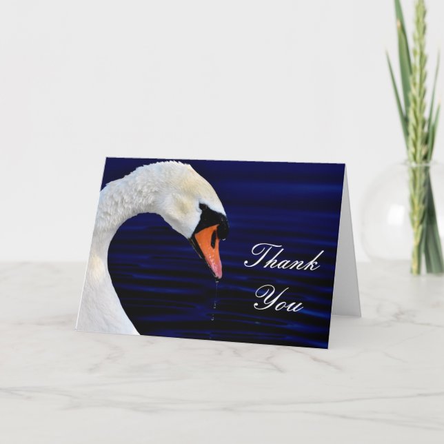 Carte De Remerciements Boisson de cygne blanc (Devant)