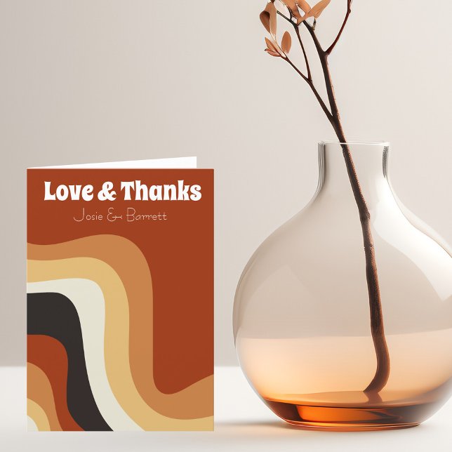 Carte De Remerciements Bold Retro Super les années 70 Mariage Photo Love  (Créateur téléchargé)