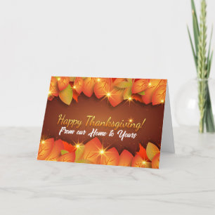 Carte De Remerciements Bon thanksgiving de notre maison à votre