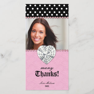 Carte De Remerciements Bonbon 16 à bijou de rose de dentelle de points de