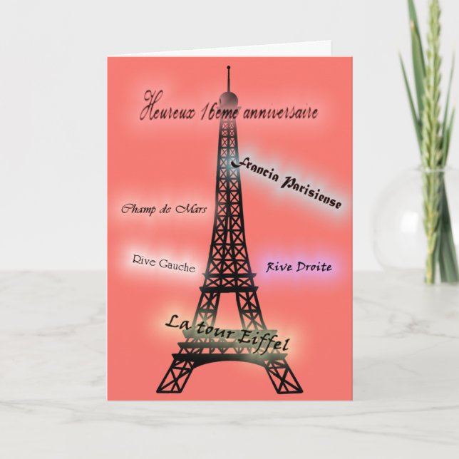 Carte De Remerciements Bonbon 16 à joyeux anniversaire (Devant)