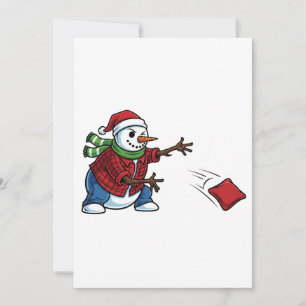 Carte De Remerciements Bonhomme de neige Cornhole Noël 2026 Fête Tailgate