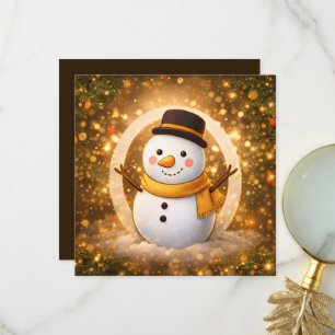 Carte De Remerciements Bonhomme de neige d'hiver