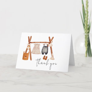 Carte De Remerciements Bonjour bébé   Baby shower Vêtements Boho mignons