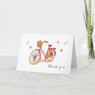 Carte De Remerciements Bonjour Bébé Feuilles D'automne Vélo Baby shower