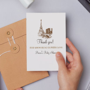 Carte De Remerciements Bonjour Bébé Paris Bain de Bébé Français