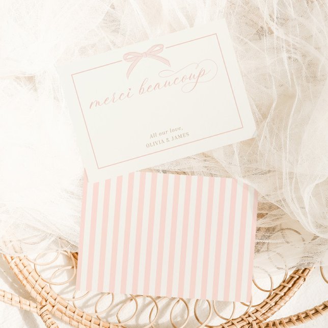 Carte De Remerciements Bonjour Bébé Pink Paris Eiffel Tower Baby Shower (Créateur téléchargé)