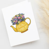 Bonjour Sweetie Teapots avec Fleurs Blank