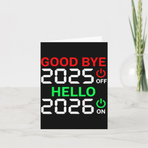 Carte De Remerciements Bonne année 2026 Au revoir 2025 Bonjour 2026