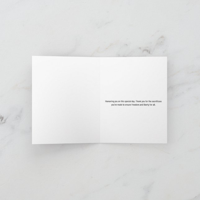 Carte De Remerciements Bonne fête des anciens combattants (Intérieur)