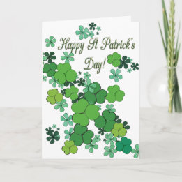 Carte De Remerciements Bonne St Patrick's Day Shamrocks & Daisies Card