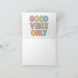 Carte De Remerciements Bonne Vibes Uniquement Design Pastel Mignon