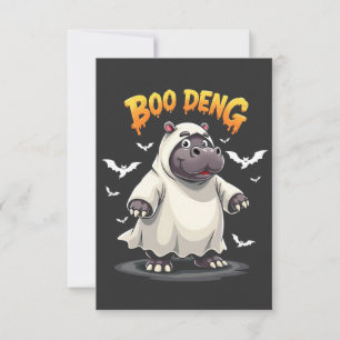 Carte De Remerciements Boo Deng Ghost Baby Pygmy Hippo Moo Deng Halloween