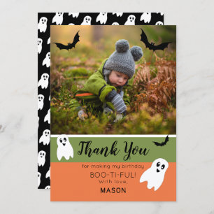 Carte De Remerciements Boo Halloween Anniversaire Fantôme Photo