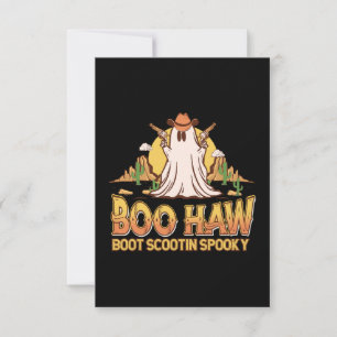 Carte De Remerciements Boo Haw Halloween Occidentale Vintage Fantôme Funn