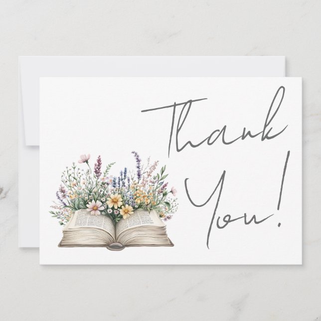 Carte De Remerciements Book Floral Thank You (Devant)