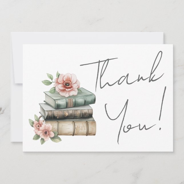 Carte De Remerciements Book Floral Thank You (Devant)