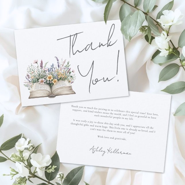 Carte De Remerciements Book Floral Thank You (Book Floral Thank You )