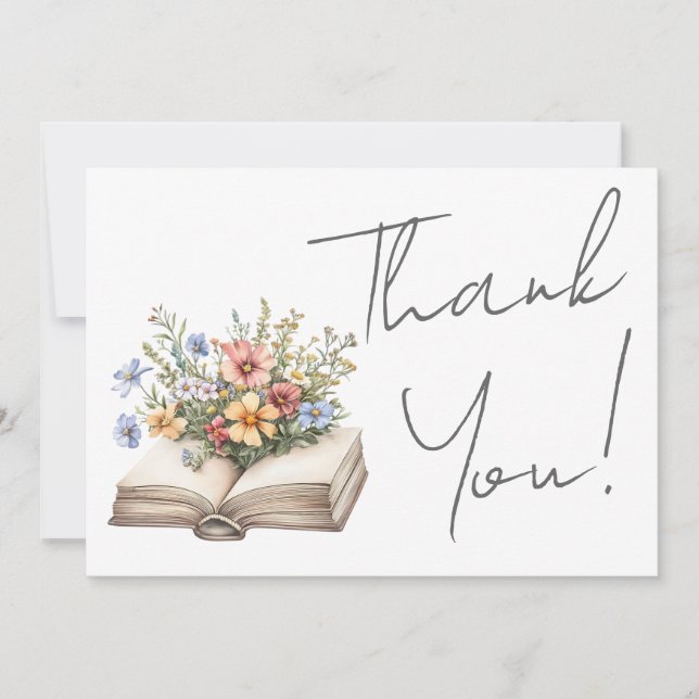 Carte De Remerciements Book Floral Thank You (Devant)