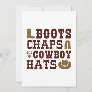Carte De Remerciements Boots Chaps Et Cowboy Casquettes