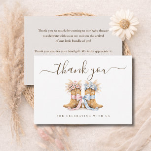 Carte De Remerciements Boots ou Rubans Western Chic Révélation du Sexe