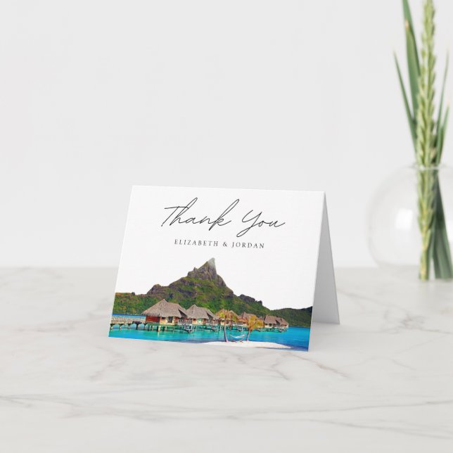 Carte De Remerciements Bora Bora Photo Blank (Devant)