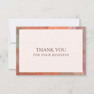 Carte De Remerciements Bordure aquarelle neutre Entreprise moderne