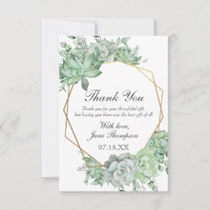 Carte De Remerciements Bordure de verdure succulente d'eucalyptus pour Ba