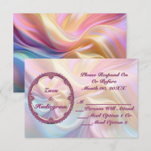 Carte De Remerciements Bordure Fantaisie Soie Pastel Coloré Personnaliser