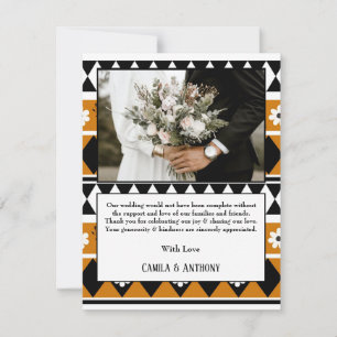 Carte De Remerciements Bordure Fleur Diamant Boho Motif Floral