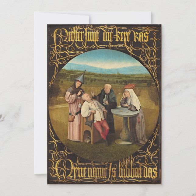 Carte De Remerciements Bosch Hieronymus - Extraction De La Pierre De Madn (Devant)