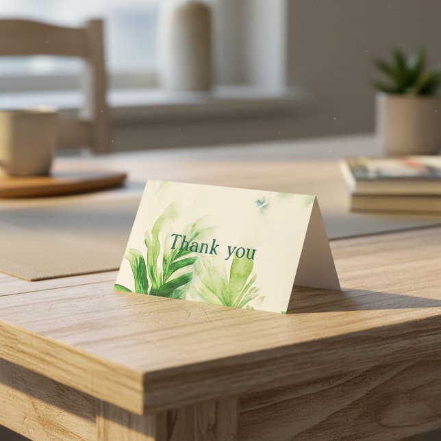 Carte de remerciements botanique de verdure tropic (Tropical Greenery botanical leafy thank you card.)