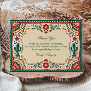 Carte De Remerciements Botanique Mexicaine Folklorique Colorée
